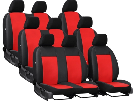 Pokrowce samochodowe do Citroen Jumpy II 9m (2007-2016). Pokrowce miarowe skórzane w kolorze czerwony, pasują do Citroen Jumpy II 9m (2007-2016).