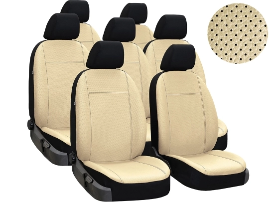 Pokrowce samochodowe do Chevrolet Orlando 7m (2010-2018). Pokrowce miarowe skórzane w kolorze beżowy, pasują do Chevrolet Orlando 7m (2010-2018).